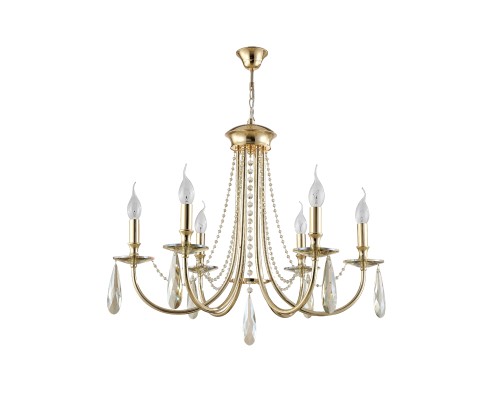 Люстра подвесная Crystal Lux VICTORIA SP6 GOLD/AMBER E14 6*60W золото