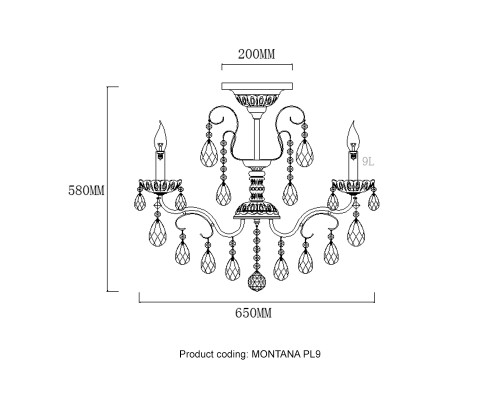 Светильник потолочный Crystal Lux MONTANA PL9