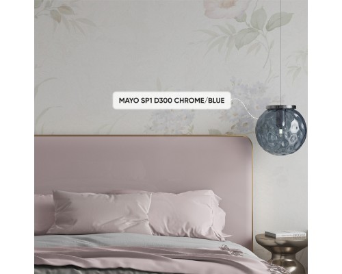 Светильник подвесной Crystal Lux MAYO SP1 D300 CHROME/BLUE E27 1*60W хром