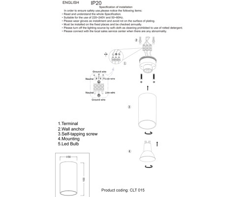 Светильник потолочный Crystal Lux CLT 015C GO