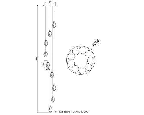 Светильник подвесной Crystal Lux FLOWERS SP9