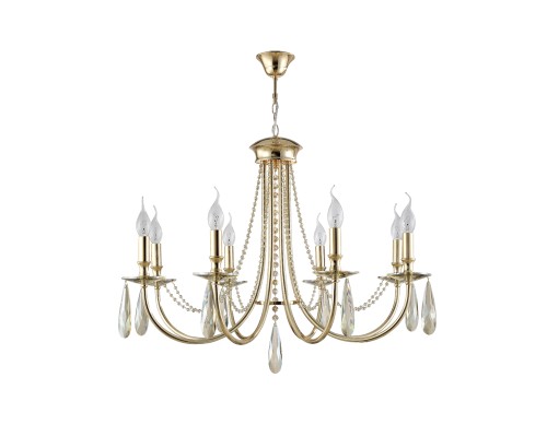 Люстра подвесная Crystal Lux VICTORIA SP8 GOLD/AMBER E14 8*60W золото