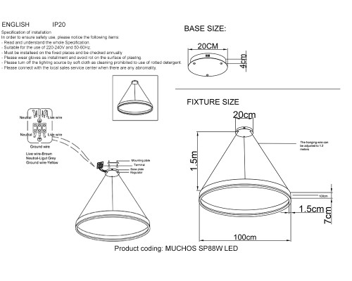 Люстра Crystal Lux MUCHOS SP88W LED GOLD