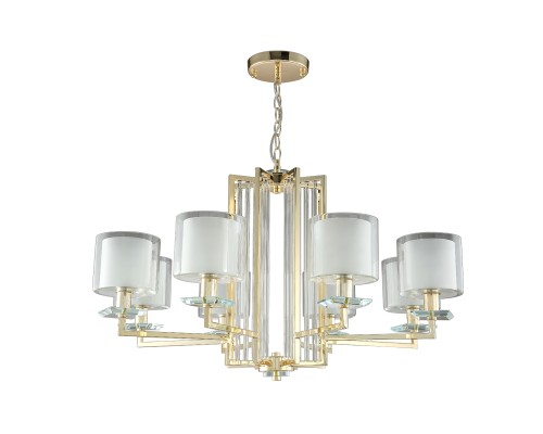 Люстра подвесная Crystal Lux NICOLAS SP-PL8 GOLD/WHITE E14 8*60W золото/прозрачный