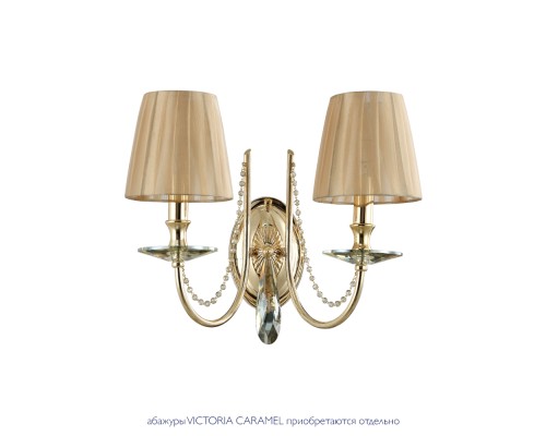 Бра Crystal Lux VICTORIA AP2 GOLD/AMBER E14 2*60W золото