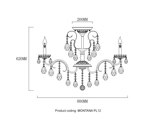 Светильник потолочный Crystal Lux MONTANA PL12