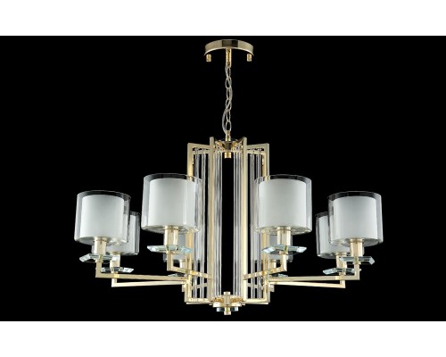 Люстра подвесная Crystal Lux NICOLAS SP-PL8 GOLD/WHITE E14 8*60W золото/прозрачный