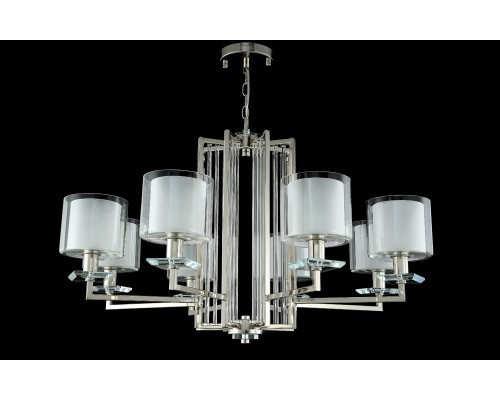 Люстра подвесная Crystal Lux NICOLAS SP-PL8 NICKEL/WHITE E14 8*60W никель/прозрачный