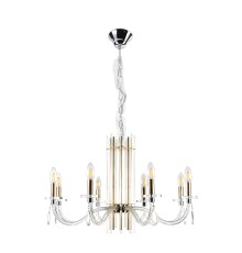 Люстра Crystal Lux AURELIO SP8 GOLD+CHROME/TRANSPARENT