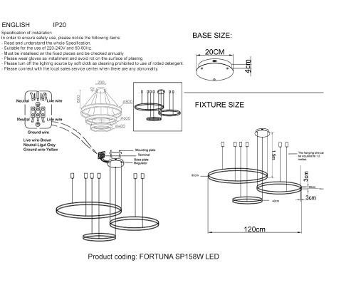 Люстра Crystal Lux FORTUNA SP158W LED GOLD