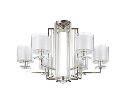 Люстра подвесная Crystal Lux NICOLAS SP-PL6 NICKEL/WHITE E14 6*60W никель/прозрачный