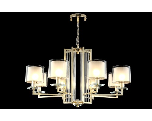 Люстра подвесная Crystal Lux NICOLAS SP-PL8 GOLD/WHITE E14 8*60W золото/прозрачный