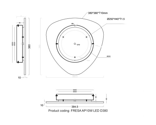 Бра Crystal Lux FRESA AP10W LED D380WHITE