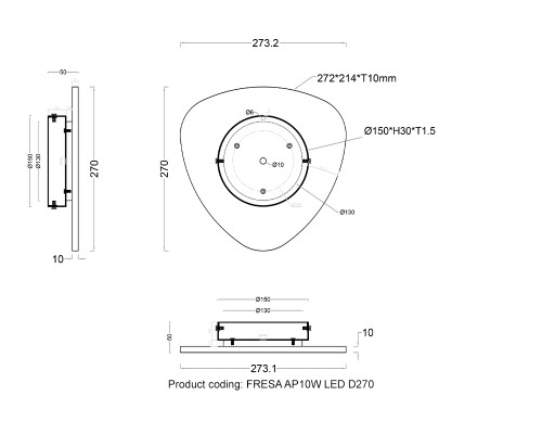 Бра Crystal Lux FRESA AP10W LED D270 WHITE