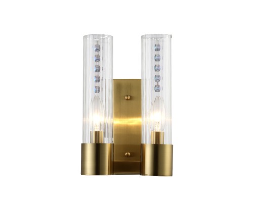 Бра Crystal Lux OTONO AP2 BRASS/TRANSPARENTE