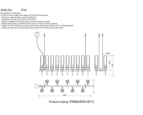 Люстра Crystal Lux PRIMAVERA SP10 GOLD