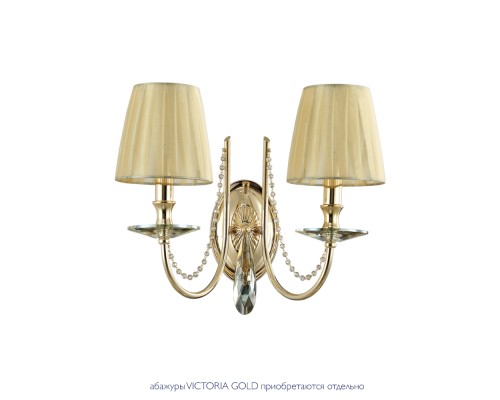 Бра Crystal Lux VICTORIA AP2 GOLD/AMBER E14 2*60W золото