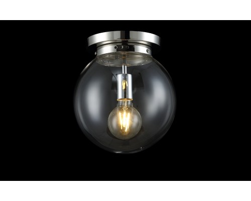 Светильник потолочный Crystal Lux MARIO PL1 D250 NICKEL/TRANSPARENTE E27 1*60W Никель