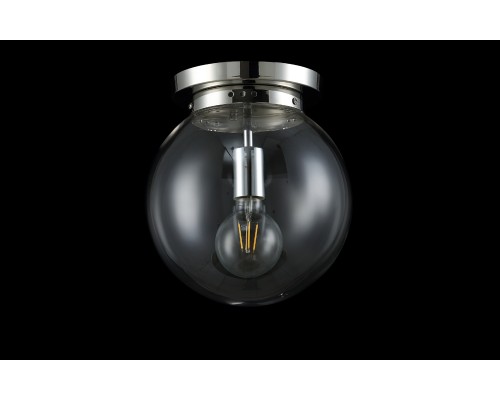 Светильник потолочный Crystal Lux MARIO PL1 D250 NICKEL/TRANSPARENTE E27 1*60W Никель