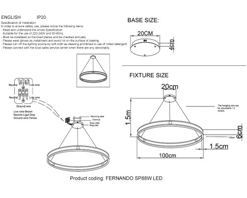 Люстра Crystal Lux FERNANDO SP88W LED COFFEE/BLACK