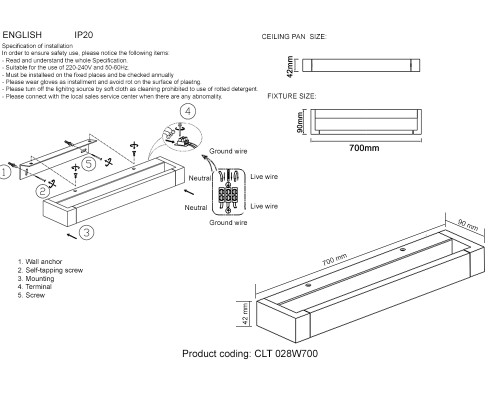 Бра Crystal Lux CLT 028W700 BL