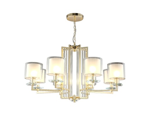 Люстра подвесная Crystal Lux NICOLAS SP-PL8 GOLD/WHITE E14 8*60W золото/прозрачный