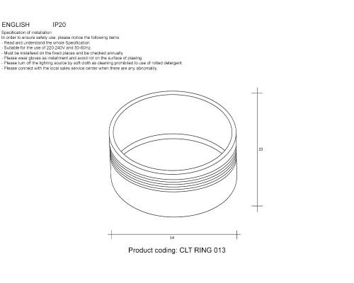 Декоративное кольцо внутреннее Crystal Lux CLT RING 013 WH