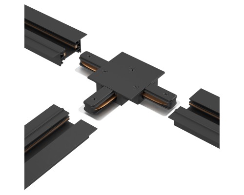 Соединитель Т-образный (однофазный) для встраиваемого шинопровода Crystal Lux CLT 0.2211 02 BL Черный
