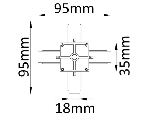 Соединитель X-образный (однофазный) Crystal Lux CLT 0.211 04 BL Черный