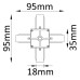 Соединитель X-образный (однофазный) Crystal Lux CLT 0.211 04 BL Черный