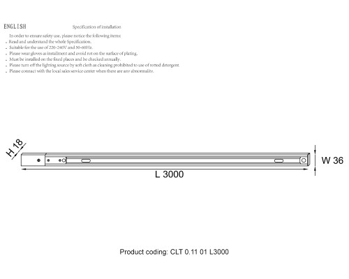 Шинопровод однофазный с питанием и заглушкой Crystal Lux CLT 0.11 01 L3000 WH