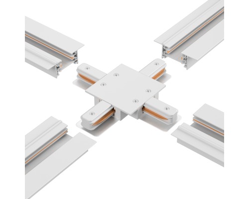 Соединитель X-образный (однофазный) для встраиваемого шинопровода Crystal Lux CLT 0.2211 04 WH Белый