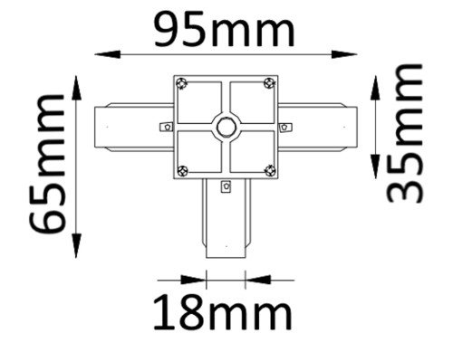 Соединитель T-образный (однофазный) Crystal Lux CLT 0.211 03 BL Черный