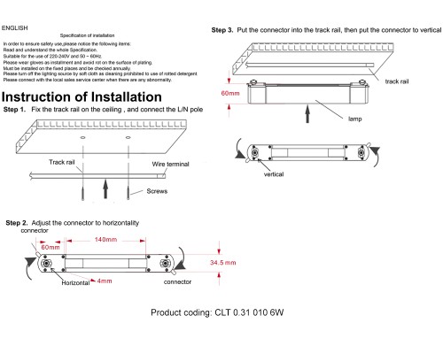 Светильник однофазный CLT 0.31 010 6W BL M4000K Crystal Lux