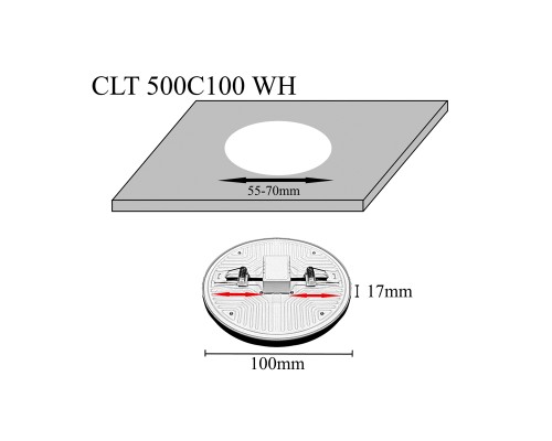 Светильник встроенный Crystal Lux CLT 500C100 WH 3000K