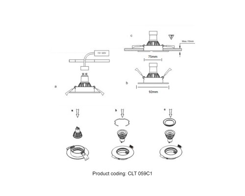 Светильник встраиваемый c малым заглублением Crystal Lux CLT 059C1 BL