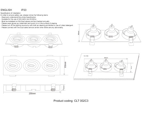 Светильник встраиваемый Crystal Lux CLT 002C3 WH