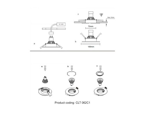 Светильник встраиваемый Crystal Lux CLT 062C1 WH