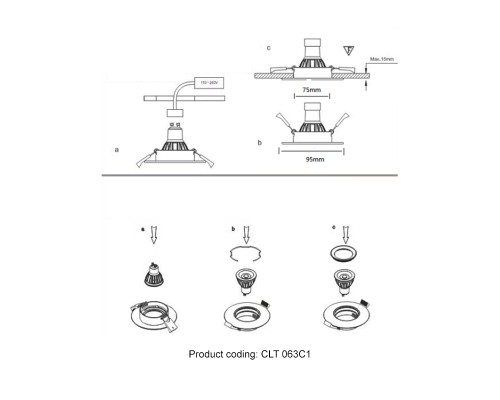 Светильник встраиваемый Crystal Lux CLT 063C1 BL