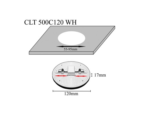 Светильник встроенный Crystal Lux CLT 500C120 WH 3000K