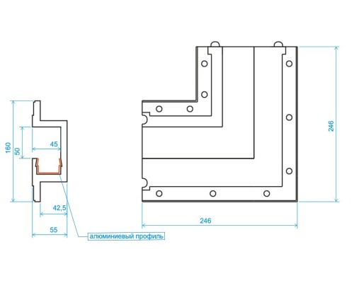 Соединительный элемент (угол 90) для гипсового светильника LS-001