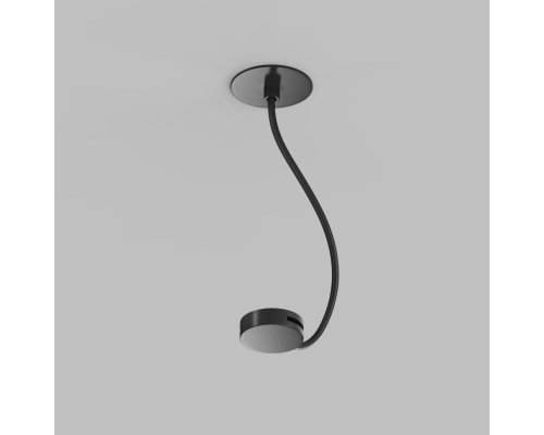 TR5514-BK Встраиваемое основание с возможностью подачи питания треку-ремню Belty, серия Base. Не вмещает блок питания. D65мм, монтажный D50мм, коннектор на проводе, L200-1500мм, IP20, черный, алюминий