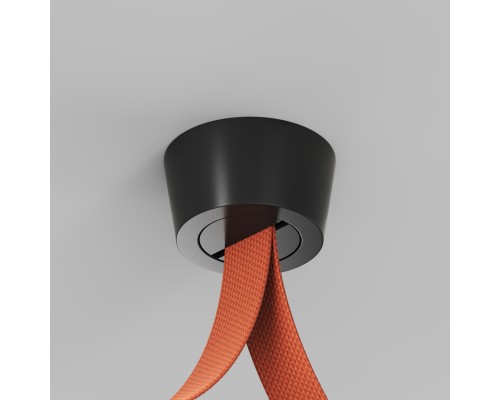 TR5515-BK Накладное основание для фиксации трека-ремня Belty, серия Base, для создания перегиба под произвольным углом, без подачи питания, D75*H43мм, IP20, черный, алюминий