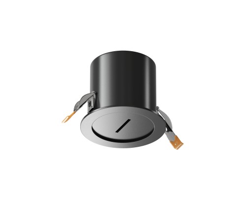 TR5513-BK Встраиваемое основание с возможностью подачи питания треку-ремню Belty, серия Base. Не вмещает блок питания. D100*H72мм, монтажный D90мм, IP20, черный, алюминий