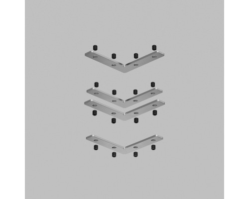 TR2019-AL Комплект угловых соединителей трека SLOTT, алюминий