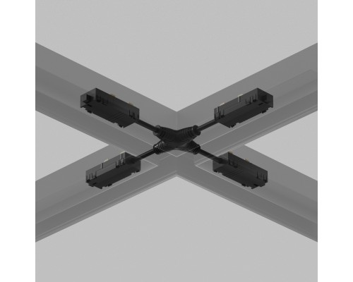 TR2116-BK Гибкий Х-образный, электрический коннектор трека SMART, черный