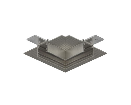 Угловой элемент трека SHINE HIDE для ГКЛ 12,5 мм, 90°, потолок–потолок, тёмный никель, алюминий