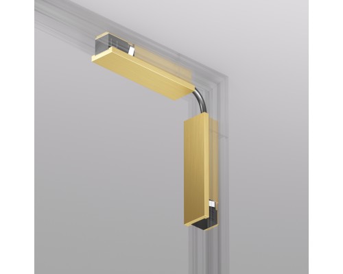 TR5724-SB Электрический коннектор для трека SHINE BASE 90° стена-потолок с поворотом трека под произвольным углом, сатинированная латунь, алюминий
