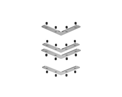 TR2019-AL Комплект угловых соединителей трека SLOTT, алюминий