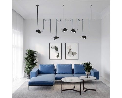 TR5537-BK Подвес для штанги серия Rod H200-1200мм, IP20, черный, сталь